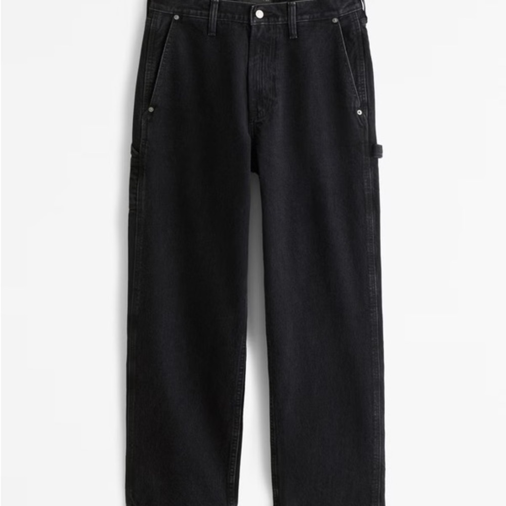 NWT: Abercrombie & Fitch Men's Black Relaxed Jeans